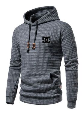 Solid color pullover breathable hoodie men纯色套头透气卫衣男