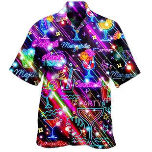 Hawaiian Casual Men's Cartoon Shirt 夏威夷休闲男士卡通衬衫