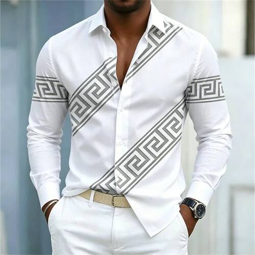 拼色翻领长袖T恤衫 Color blocked collared short sleeved shirt