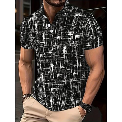 撞色翻领短袖T恤衫 Color blocked lapel short sleeved T-shirt