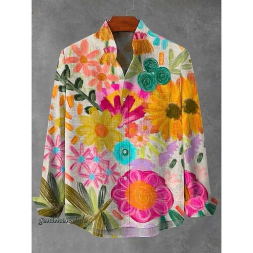 印花立领长袖开衫Printed stand up collar long sleved cardigan
