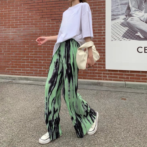 Tie-Dye Print Loose Wide-Leg Track Pants扎染印花宽松阔腿长裤