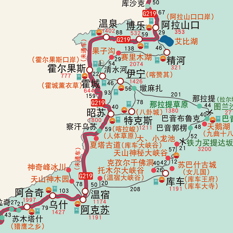 西藏新疆环中国西部旅游攻略图