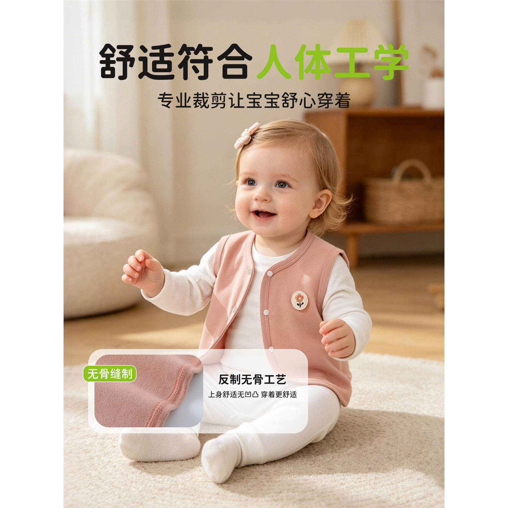 婴儿秋马甲宝宝暖姜小马