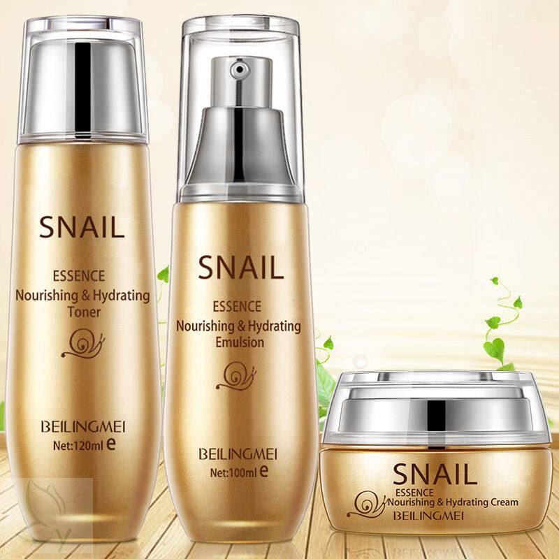 蜗牛精华水乳护肤品套装爽肤水补水保湿乳液面霜男女士化妆品正品