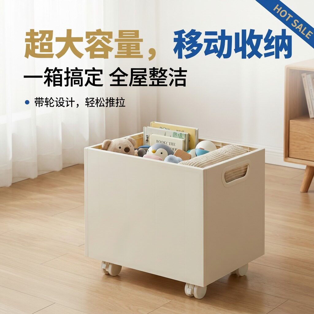 多层塑料收纳盒桌下可移