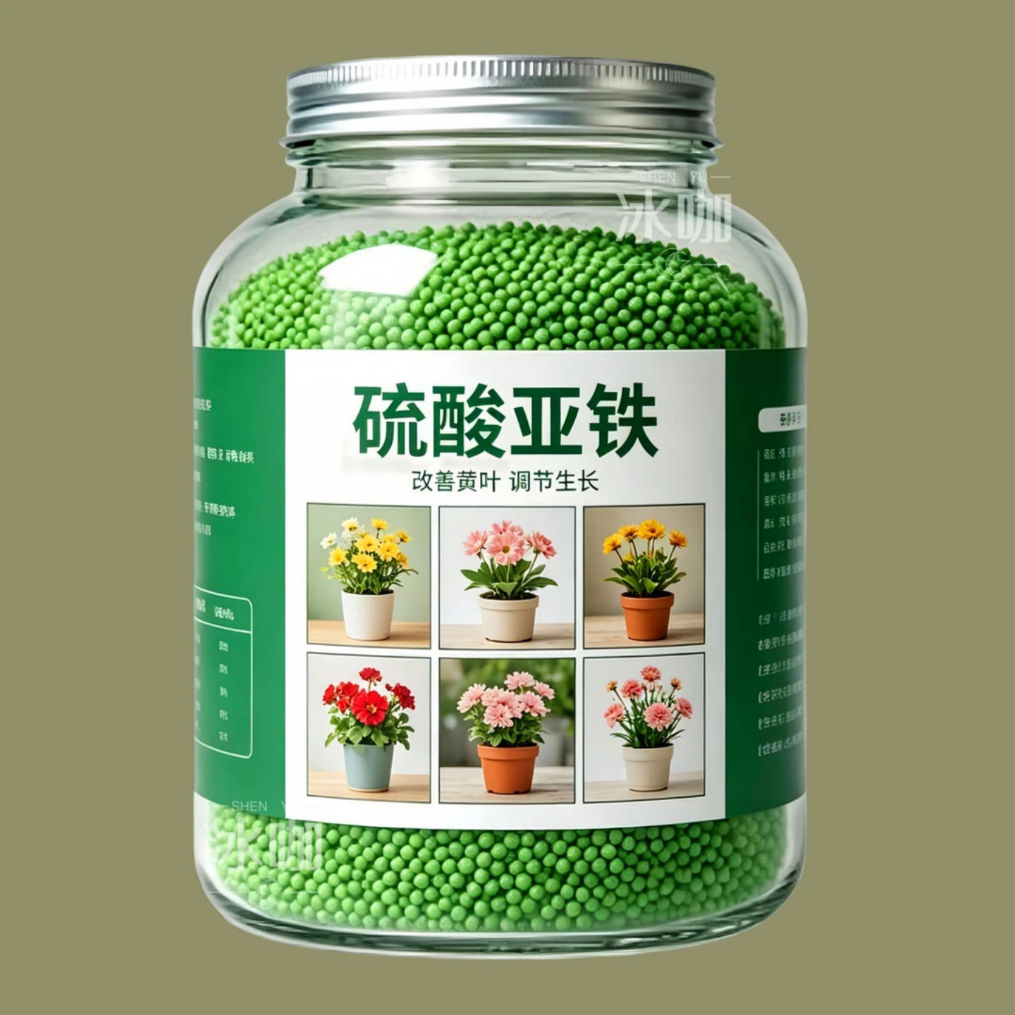 硫酸亚铁肥栀子花茉莉花富贵竹预防黄叶促生根通用型养花水溶肥料