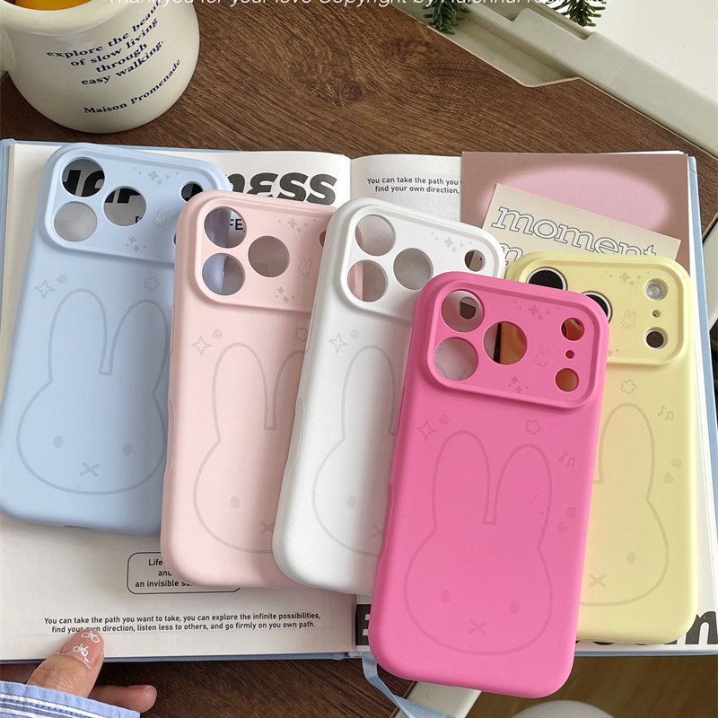适用于苹果17promax肤感液态硅胶手机壳iPhone15pro全包防摔精孔保护套14音符兔子可爱卡通16小众男女闺蜜新