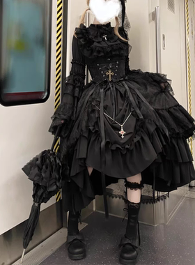 哥特Lolita姬袖衬衫暗黑系套装
