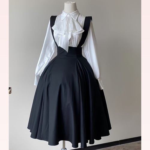 哥特风Lolita姬袖衬衫sk背带裙