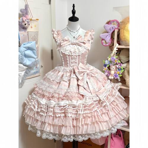 Lolita重工花嫁洋装吊带连衣裙