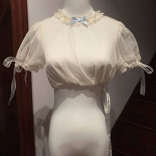 lolita内搭上衣夏季轻薄网纱衬衫