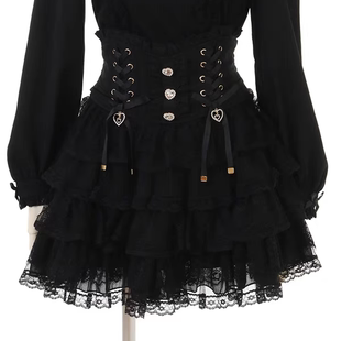 日系风格 量产型显腰显瘦女仆裙蛋糕裙蕾丝裙蕾系Lolita百搭半身裙