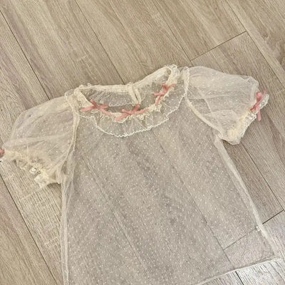 Lolita内搭点点网纱百搭上衣jsk