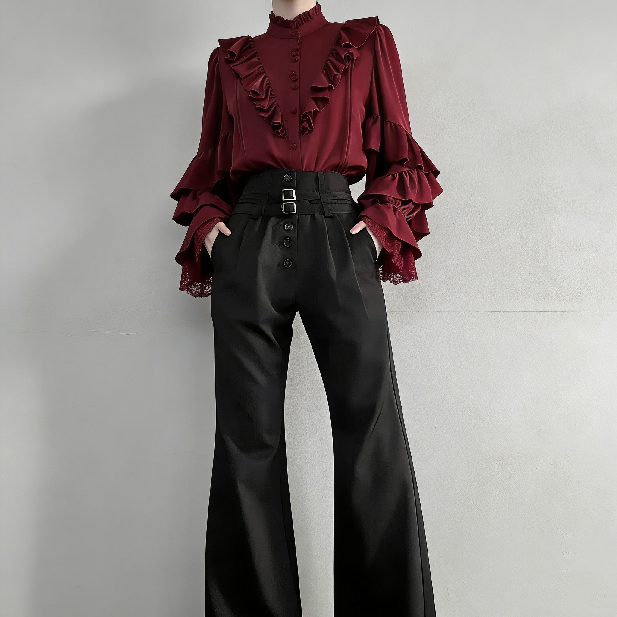 王子系lolita小众西裤女高级感高腰微喇裤春秋季新款中性风骑士裤,模玩/动漫/周边/娃圈三坑/桌游,lolita洛丽塔裤子,淘宝优惠券,粉丝福利购,淘宝优惠卷