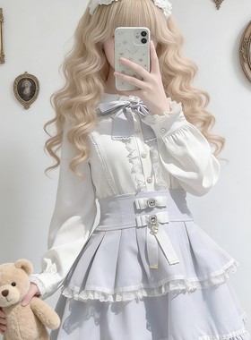 lolita衬衫春夏内搭娃娃领上衣女