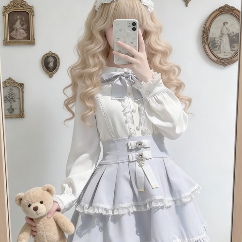 lolita衬衫春夏内搭娃娃领上衣女