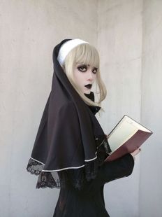 修女头巾万圣节头饰cos暗黑哥特风lolita甜酷穿搭装扮拍照道具女