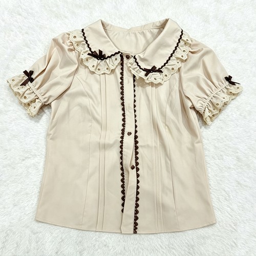 lolita内搭短袖娃娃领百搭衬衫夏