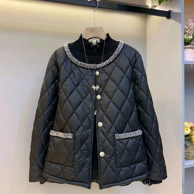 胖mm2025羽绒棉填充开衫外套冬季高级感显瘦棉服减龄遮肉遮肚棉衣