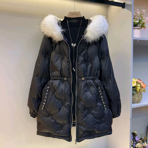 胖妹妹时尚中长款棉服外套羽绒棉填充保暖外衣高级感显瘦棉袄宽松