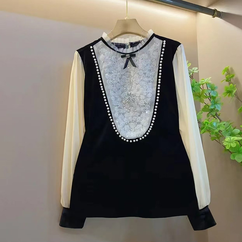 2025秋冬小香风拼接大码女装中长款假两件上衣百搭金丝绒小衫套头,女装/女士精品,大码内搭,淘宝优惠券,粉丝福利购,淘宝优惠卷