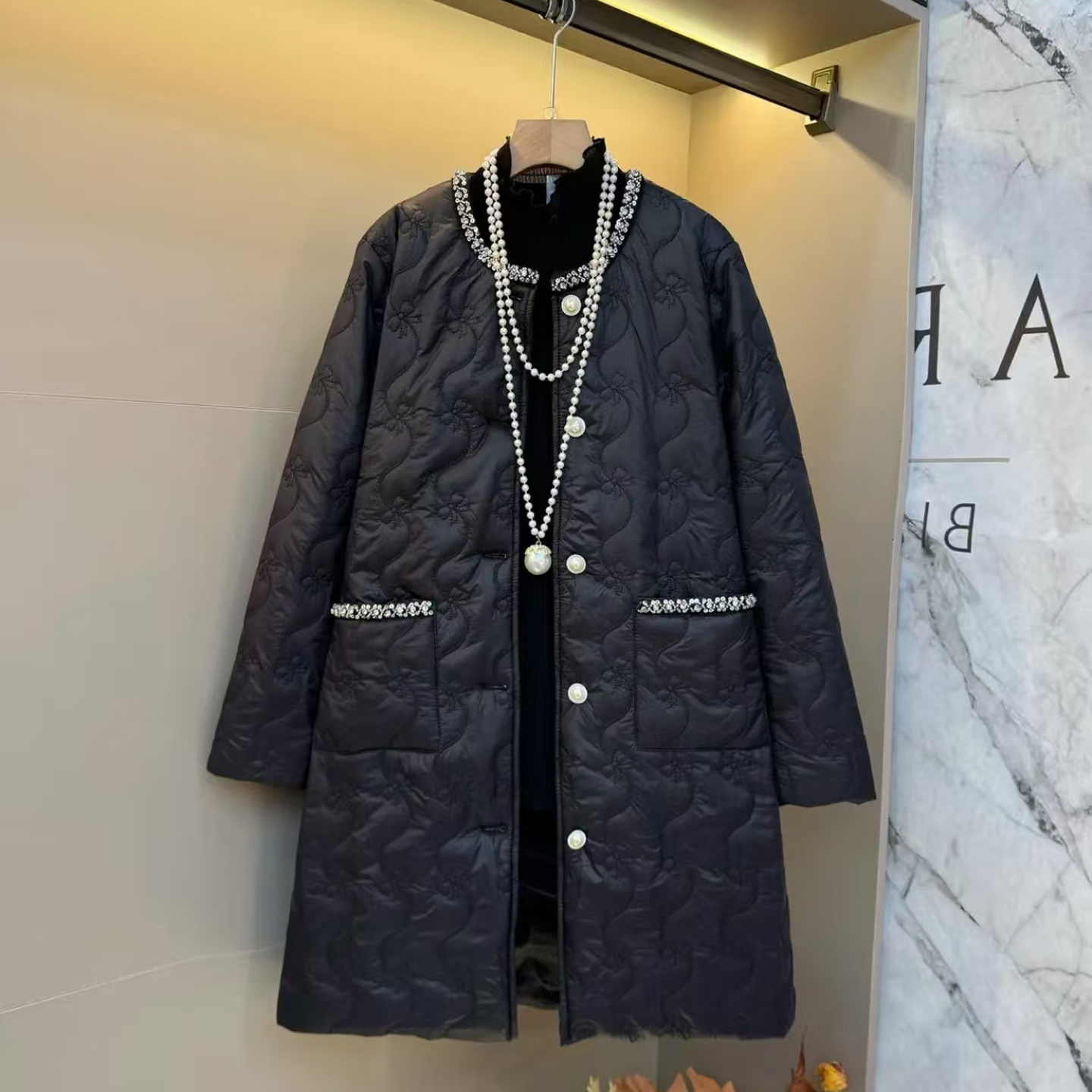 大码女装冬季新款棉服百搭中长款保暖遮肉棉袄减龄宽松可机洗外套