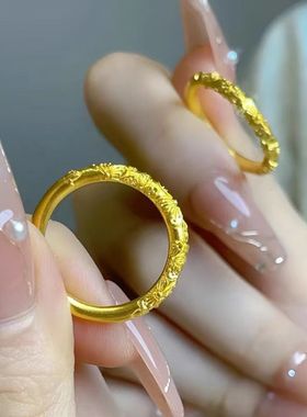 古法传承紫荆花戒指女仿真黄金