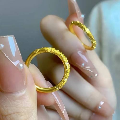 古法传承紫荆花戒指女仿真黄金