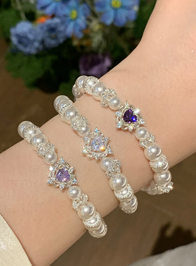 白雪公主重工施家仿白珍珠手链女