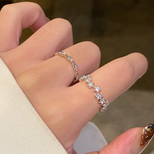 不规则星星麻花戒指女小众设计