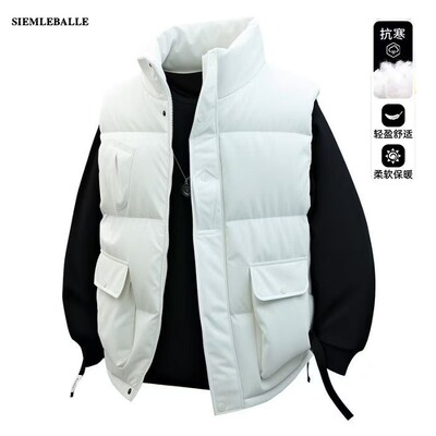 日系复古工装立领棉服马甲男秋冬加厚坎肩无袖外套背心保暖潮休闲