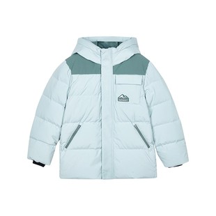 Skechers斯凯奇梭织羽绒服冬季男童连帽外套儿童防风保暖P424B015