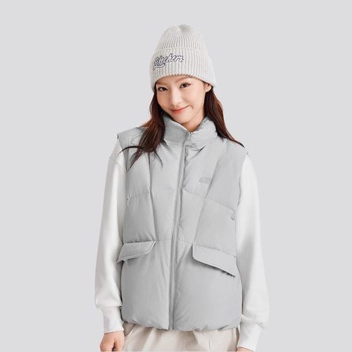 Skechers斯凯奇秋冬款女子舒适保温梭织三防羽绒马甲背心L424W115