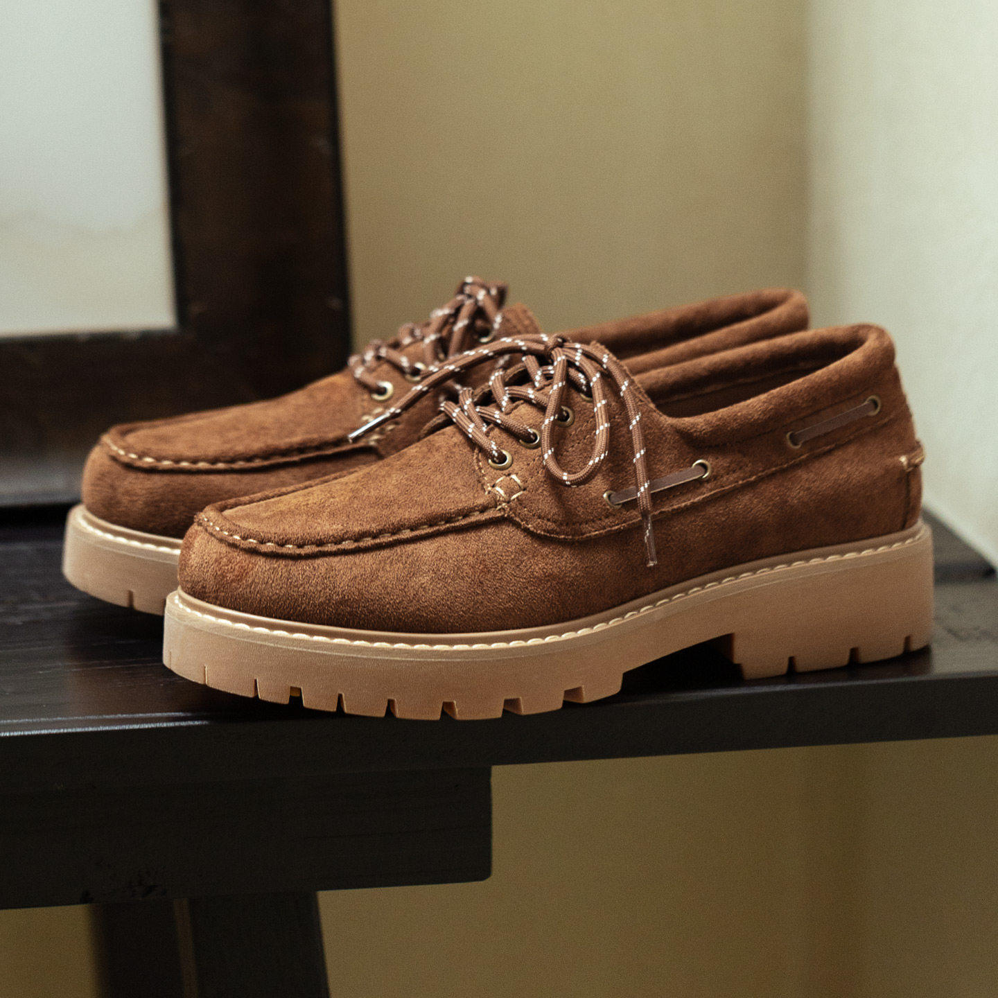 MRA经典帆船鞋男款乐福鞋老钱风厚底增高工装鞋复古休闲英伦皮鞋