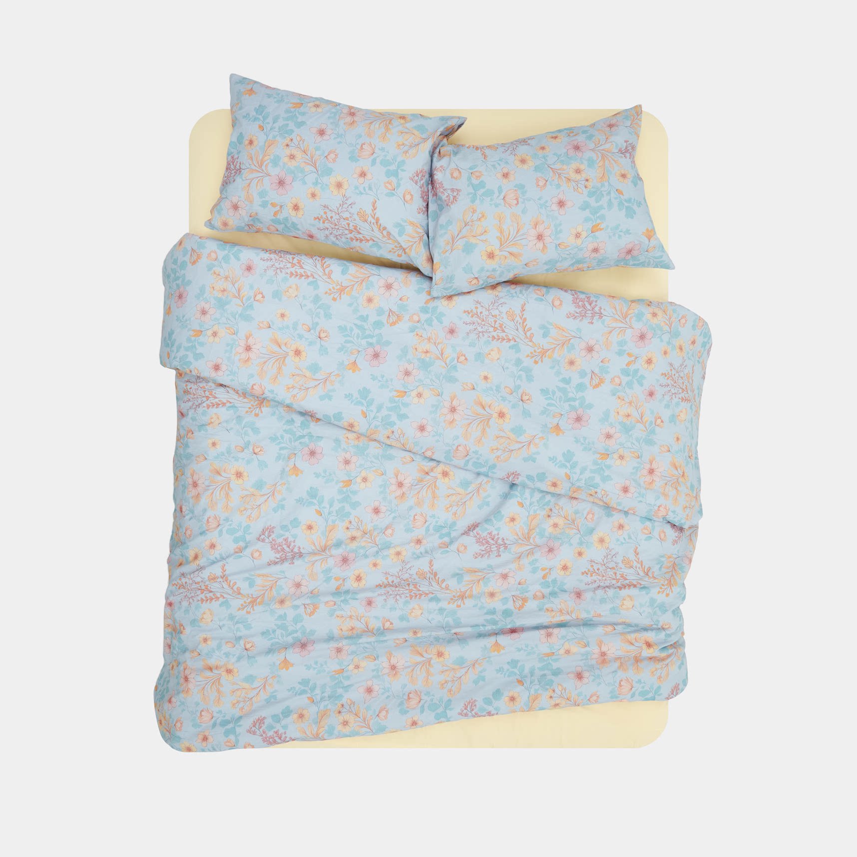 纯棉小清新碎花四件套床品套件家居服蓝色花卉被套枕套