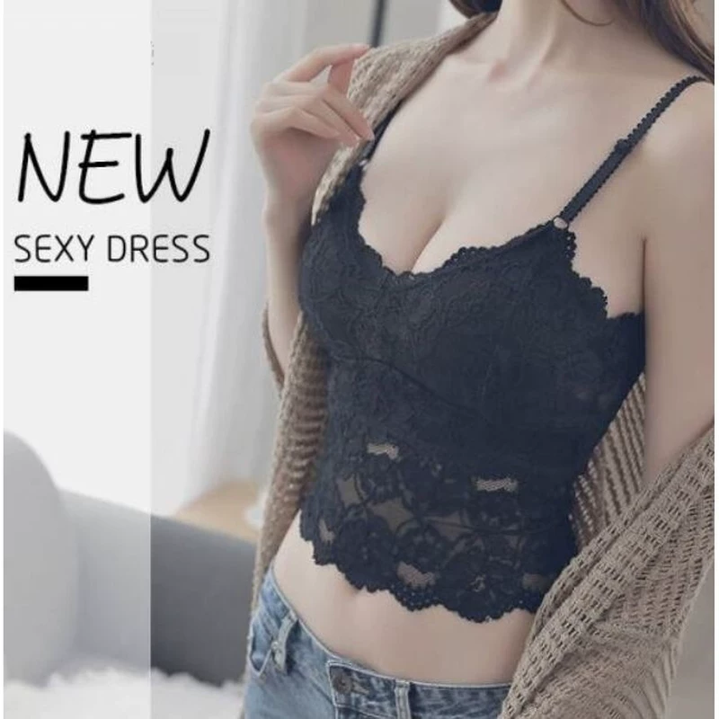 大码美背内衣性感蕾丝吊带背心女