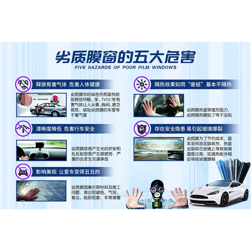 汽修保养汽车轮胎保养贴纸劣质膜的五大危害区别作用广告宣传海报