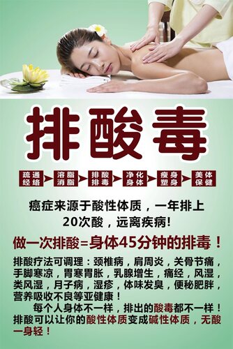 排酸毒好处作用功效海报广告美容院养生馆装饰画广告贴画贴纸宣传