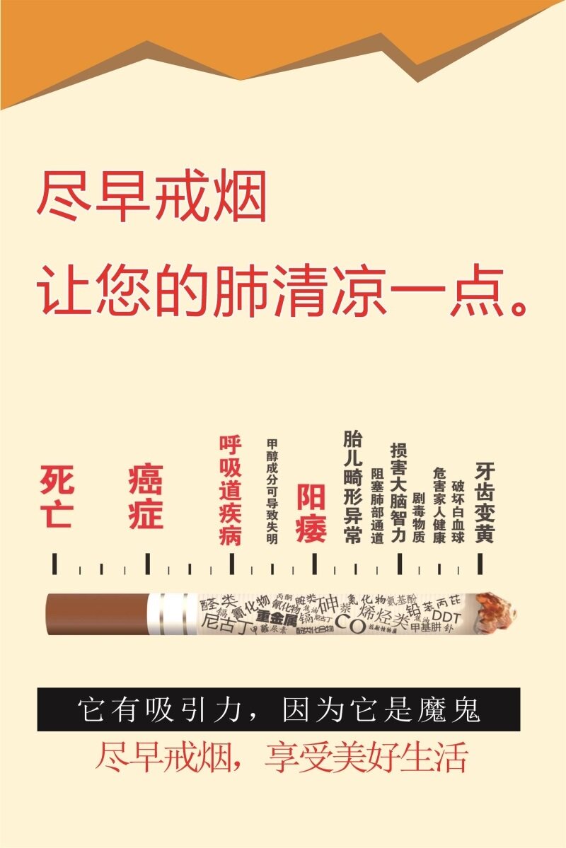 公共场所禁烟戒烟禁止吸烟标语请勿吸烟有害健康宣传画海报墙贴画