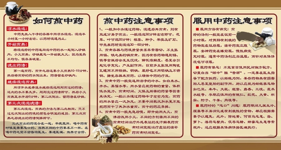 如何煎中药煎中药注意事项服用中药注意事项海报中药煎煮服用常识