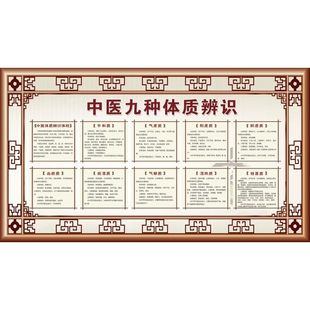 中医九种体质辨别中医养生大挂图装饰画美容院养生挂画海报图广告