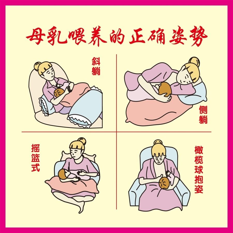 母乳喂养的正确姿势海报展板墙贴墙纸装饰画kt板