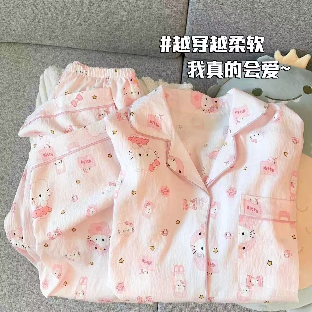 睡衣儿童女孩春秋款云朵新款