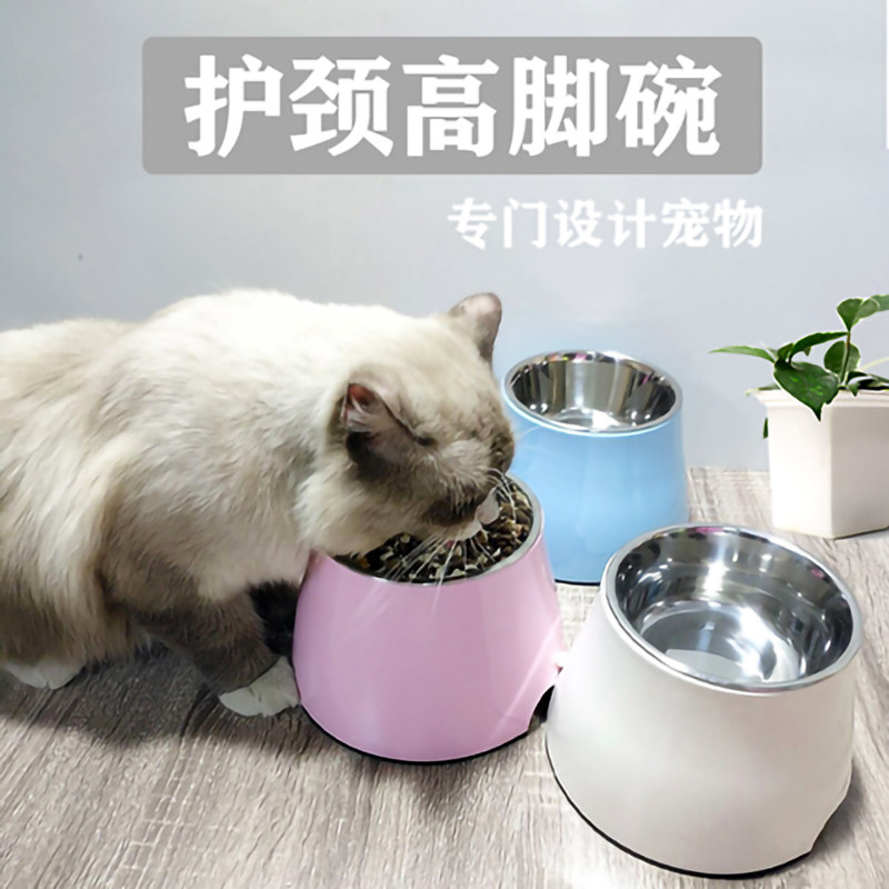 高脚碗宠物狗食盆防打翻圆口保护颈椎狗碗仿瓷碗多用实惠二合一