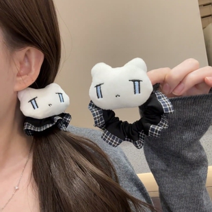 COISINI可爱卡通小猫格子发圈女韩系ins头绳学生扎头发大肠圈头饰