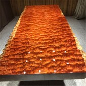 尺寸：253 103 11巴花实木大板桌茶桌茶台茶几原木天然茶桌椅组合