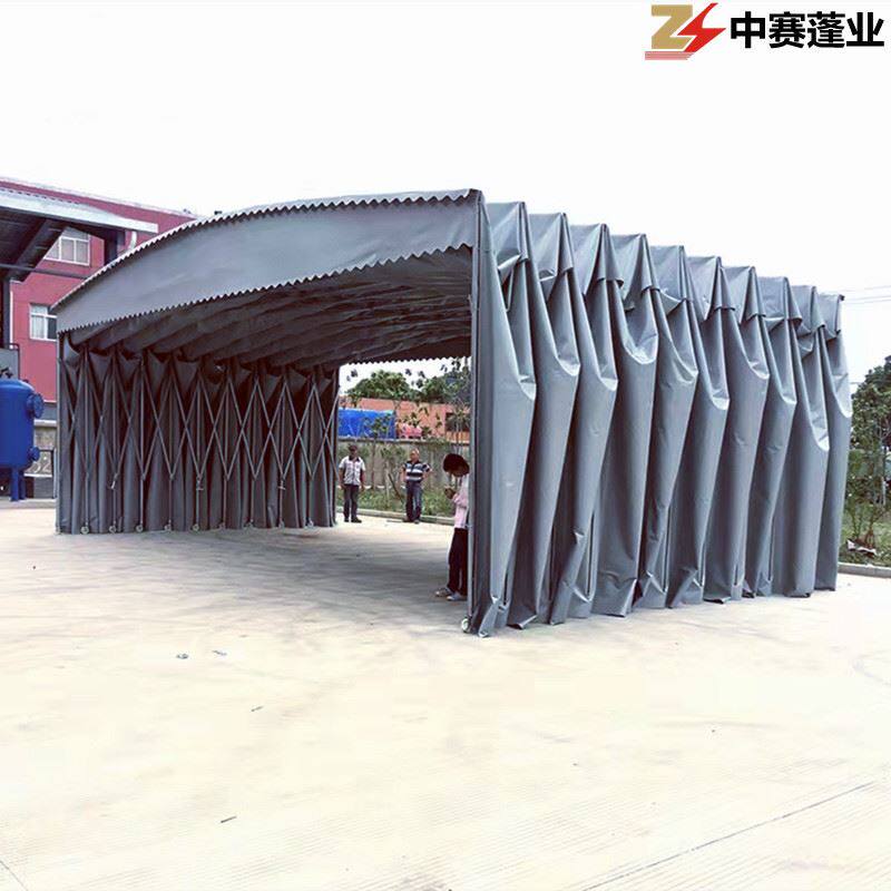 扬州户外大型仓库推拉蓬活动伸缩式电动棚移动收缩排档汽车遮阳篷