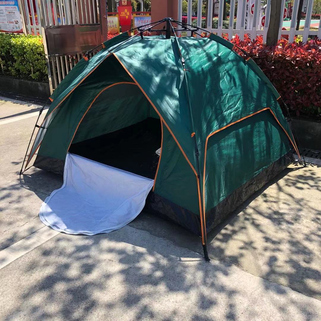 户外速开全自动帐篷3-4人防晒防暴雨真双层沙滩野营露营分离帐
