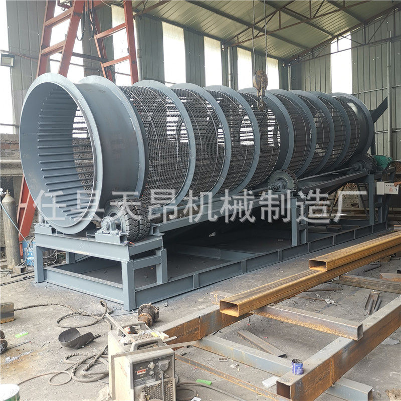 河北80筛土机滚筒筛分机生活垃圾分选设备无轴滚筒筛沙机